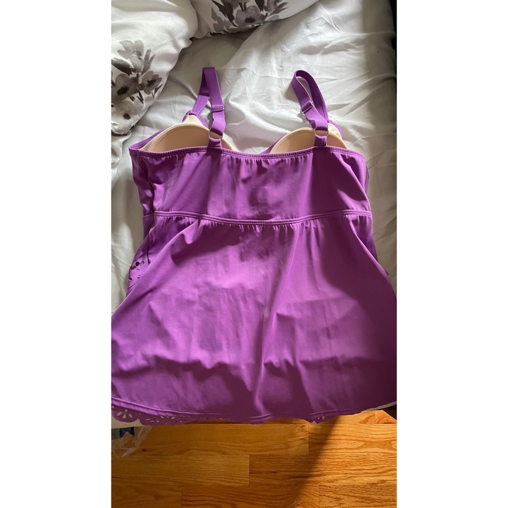 Purple Ruffled Tankini - Picture 3 of 4